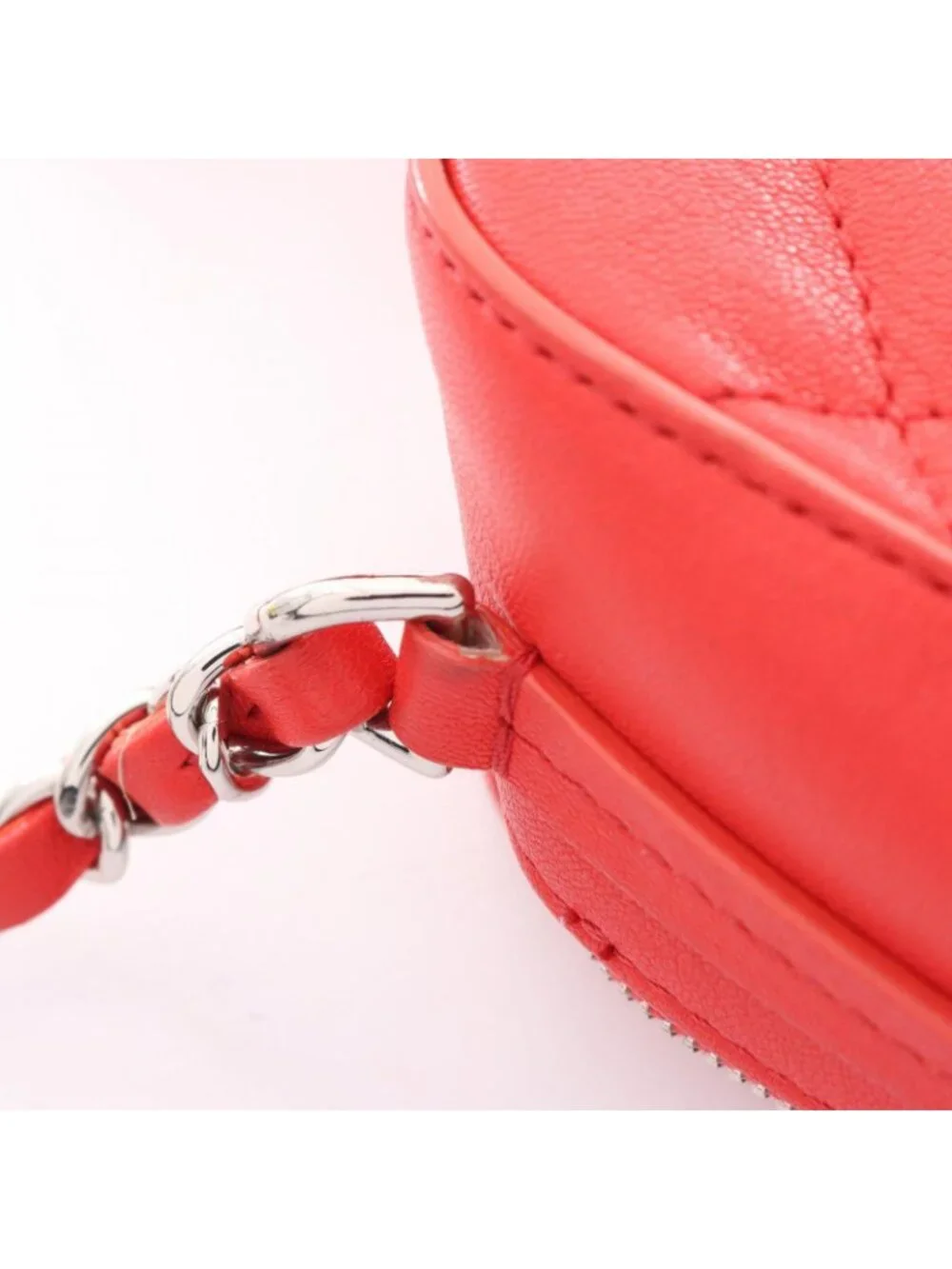 Chanel Shoulder Bag Quilted Half Here Red Leather